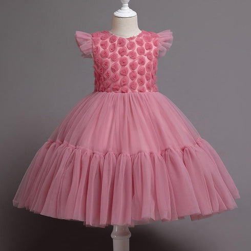 Children's Dress Princess Dress Christmas Performance Costume Small Host Show Yarn Dress